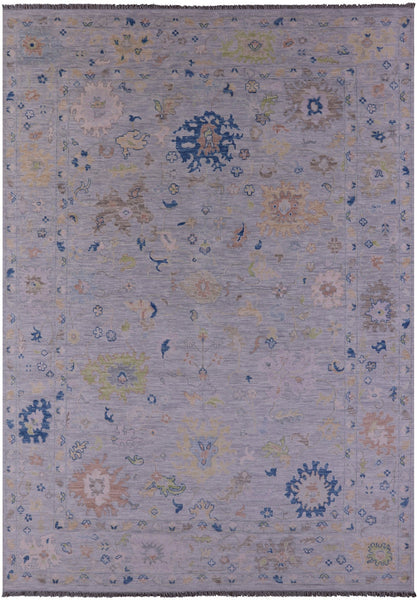 Silver Turkish Oushak Handmade Wool Rug - 10' 2" X 14' 0" - Golden Nile