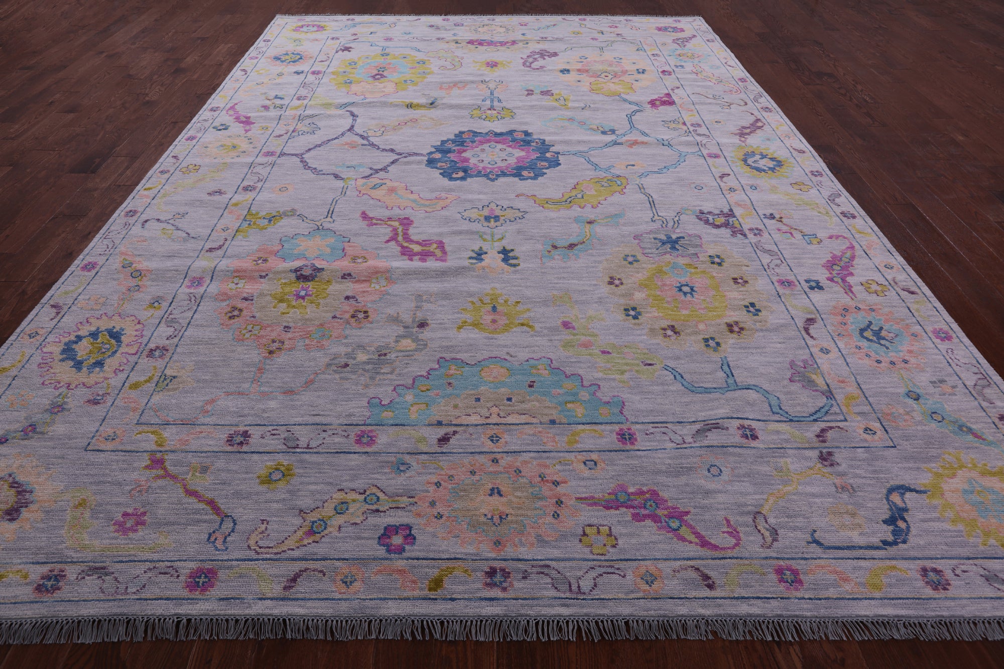 Grey Turkish Oushak Hand Knotted Wool Rug - 10' 1" X 14' 0" - Golden Nile