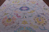 Grey Turkish Oushak Hand Knotted Wool Rug - 10' 1" X 14' 0" - Golden Nile