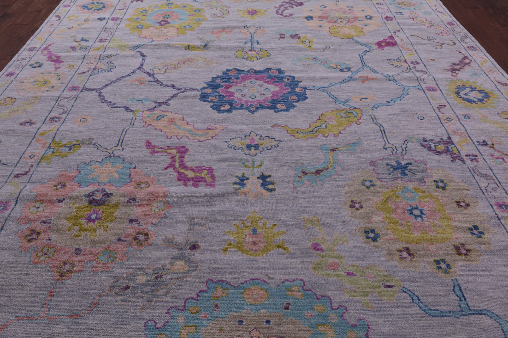 Grey Turkish Oushak Hand Knotted Wool Rug - 10' 1" X 14' 0" - Golden Nile