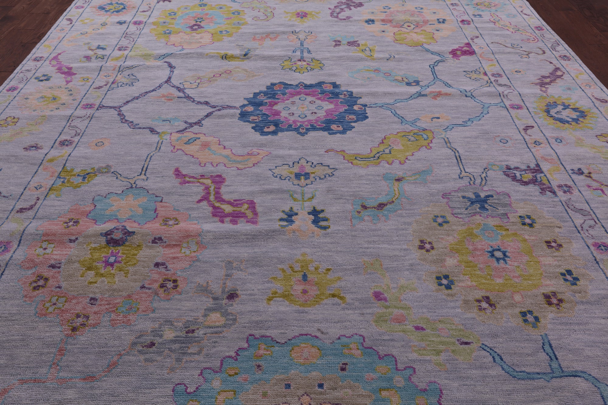 Grey Turkish Oushak Hand Knotted Wool Rug - 10' 1" X 14' 0" - Golden Nile