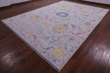Grey Turkish Oushak Hand Knotted Wool Rug - 10' 1" X 14' 0" - Golden Nile