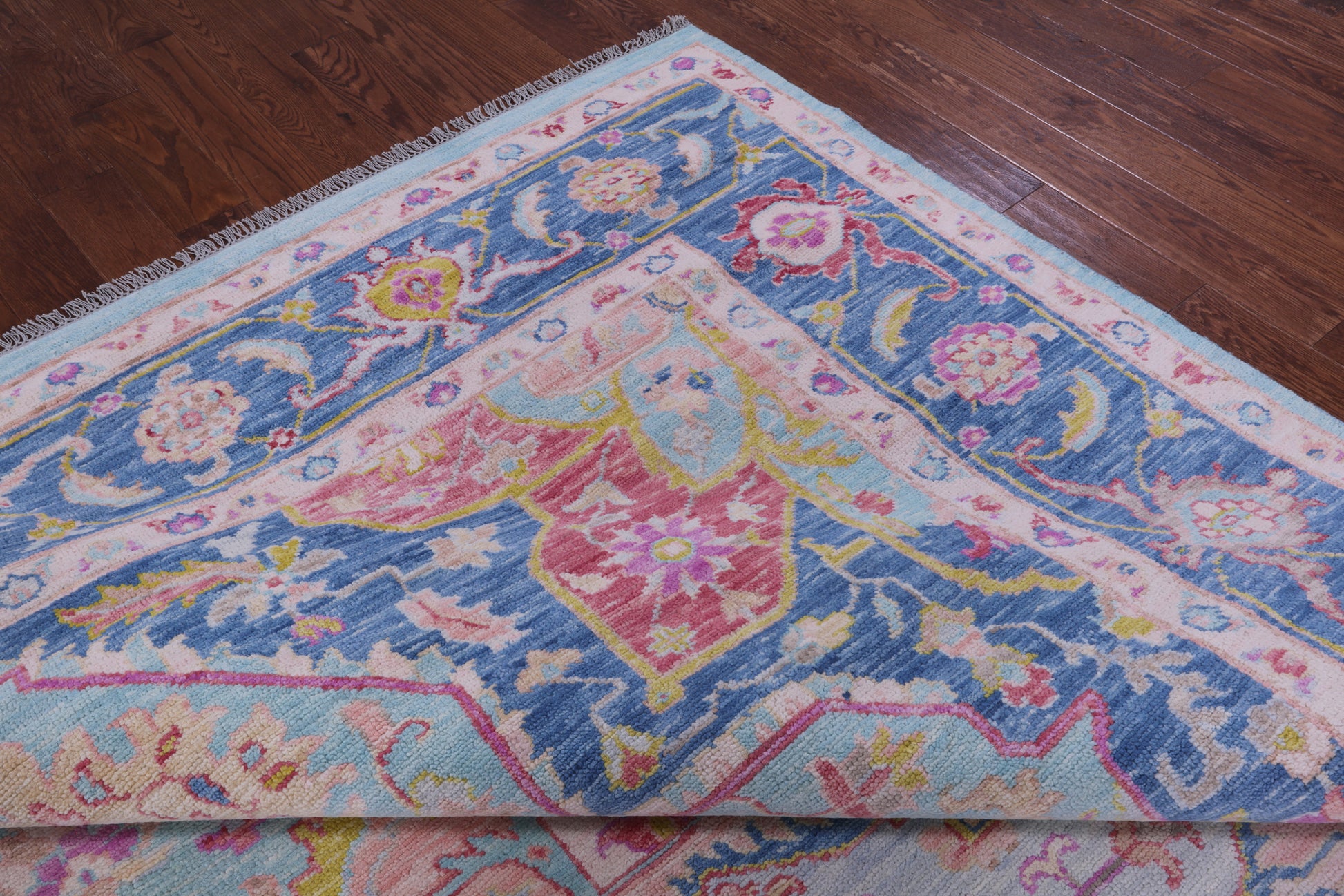 Blue Persian Fine Serapi Hand Knotted Wool Rug - 10' 3" X 13' 7" - Golden Nile