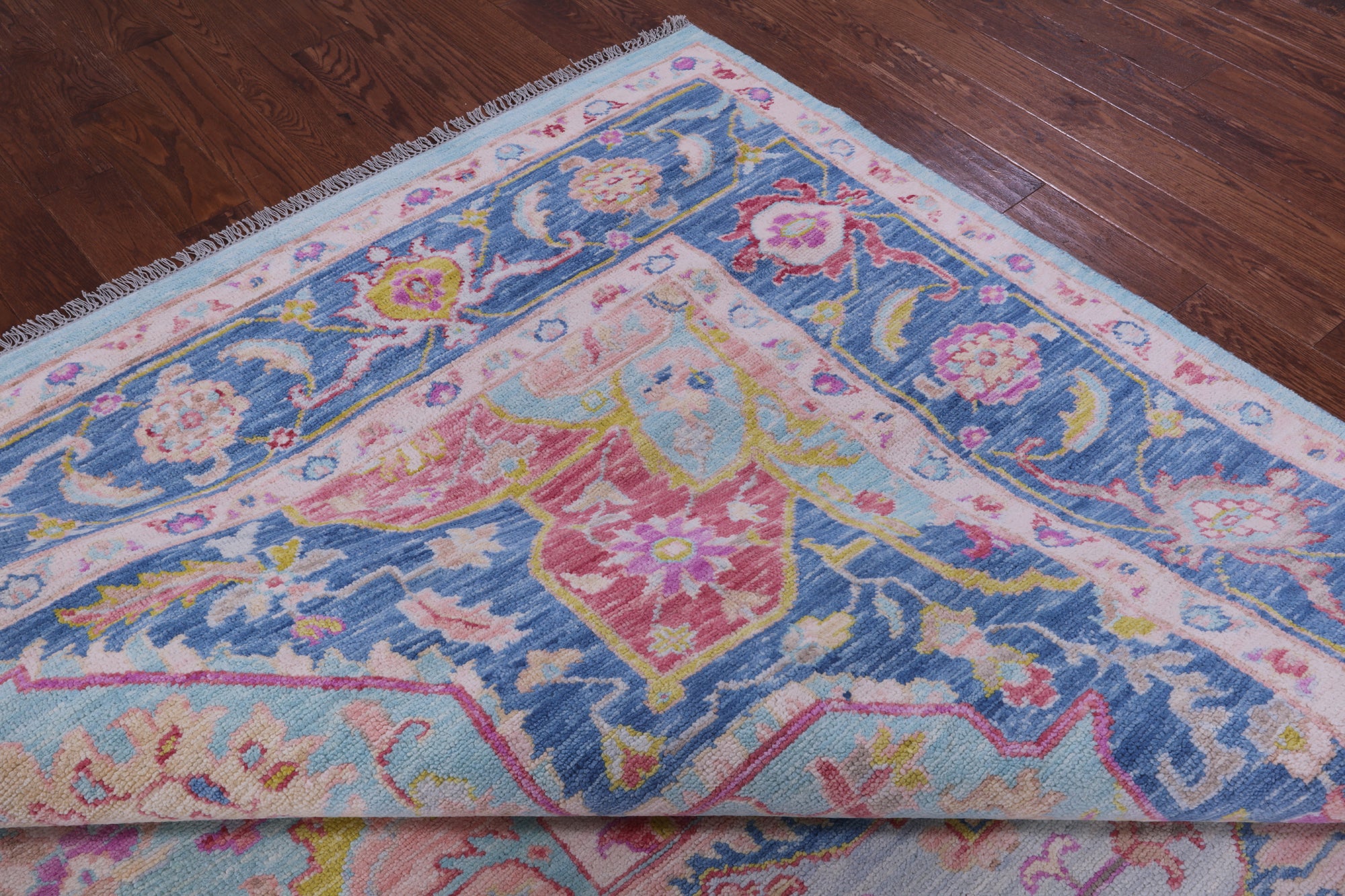 Blue Persian Fine Serapi Hand Knotted Wool Rug - 10' 3" X 13' 7" - Golden Nile