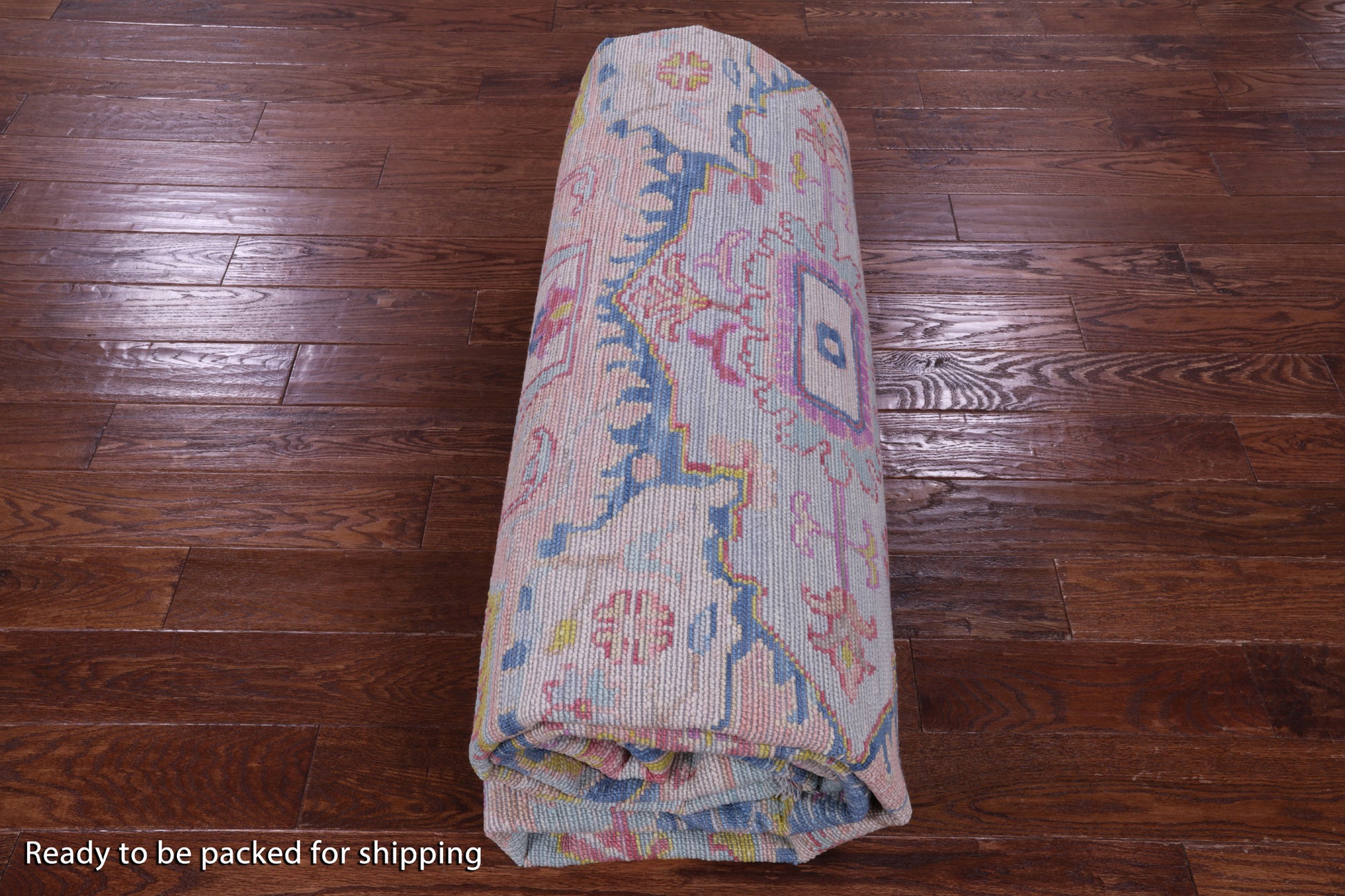 Blue Persian Fine Serapi Hand Knotted Wool Rug - 10' 3" X 13' 7" - Golden Nile