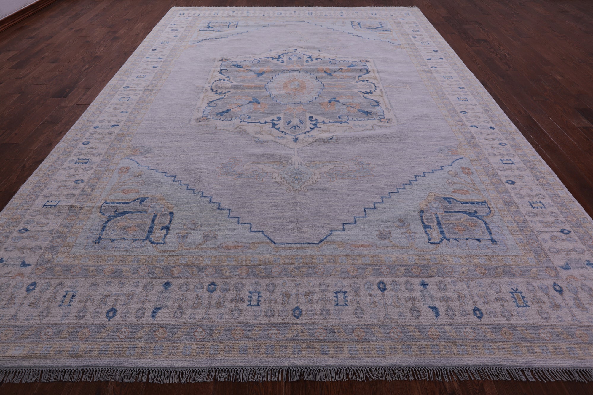 Silver Persian Fine Serapi Hand Knotted Wool Rug - 10' 4" X 14' 0" - Golden Nile