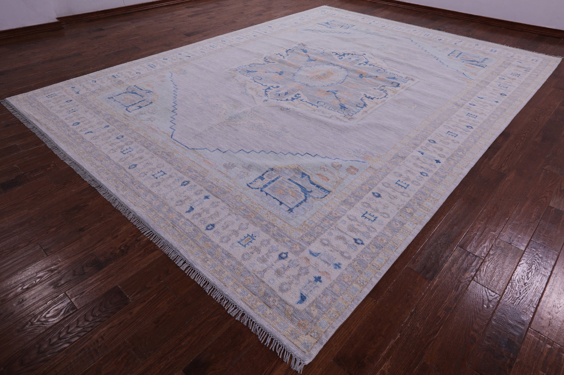 Silver Persian Fine Serapi Hand Knotted Wool Rug - 10' 4" X 14' 0" - Golden Nile