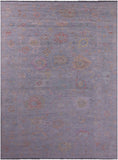 Silver Turkish Oushak Hand Knotted Wool Rug - 10' 1" X 14' 0" - Golden Nile