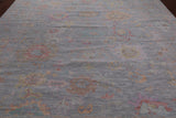 SUPER SALE Silver Turkish Oushak Hand Knotted Wool Rug - 10' 1" X 14' 0"