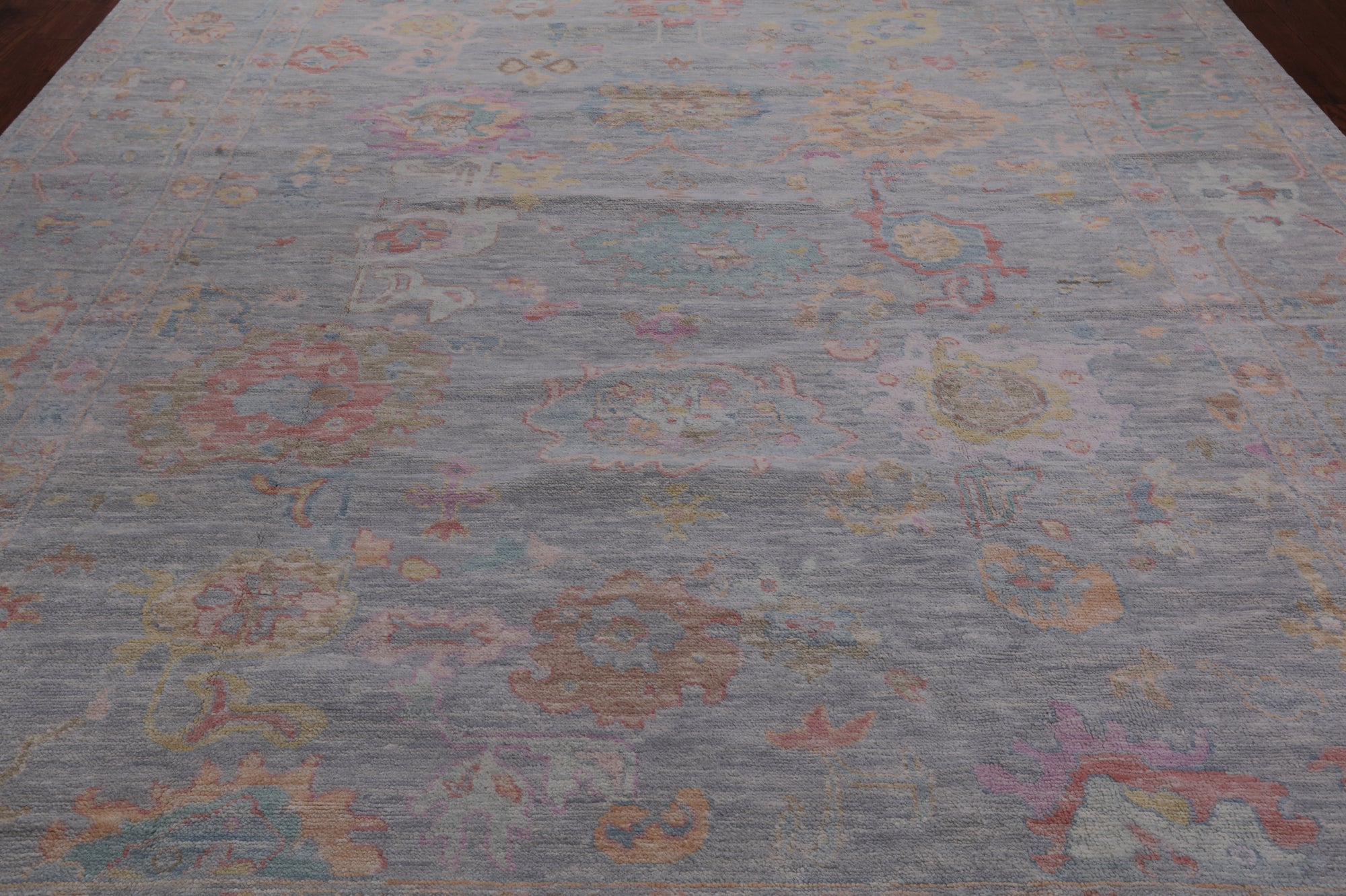 SUPER SALE Silver Turkish Oushak Hand Knotted Wool Rug - 10' 1" X 14' 0"