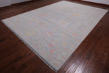 SUPER SALE Silver Turkish Oushak Hand Knotted Wool Rug - 10' 1" X 14' 0"