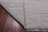 SUPER SALE Silver Turkish Oushak Hand Knotted Wool Rug - 10' 1" X 14' 0"