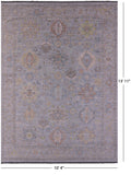 Silver Persian Fine Serapi Hand Knotted Wool Rug - 10' 4" X 13' 11" - Golden Nile