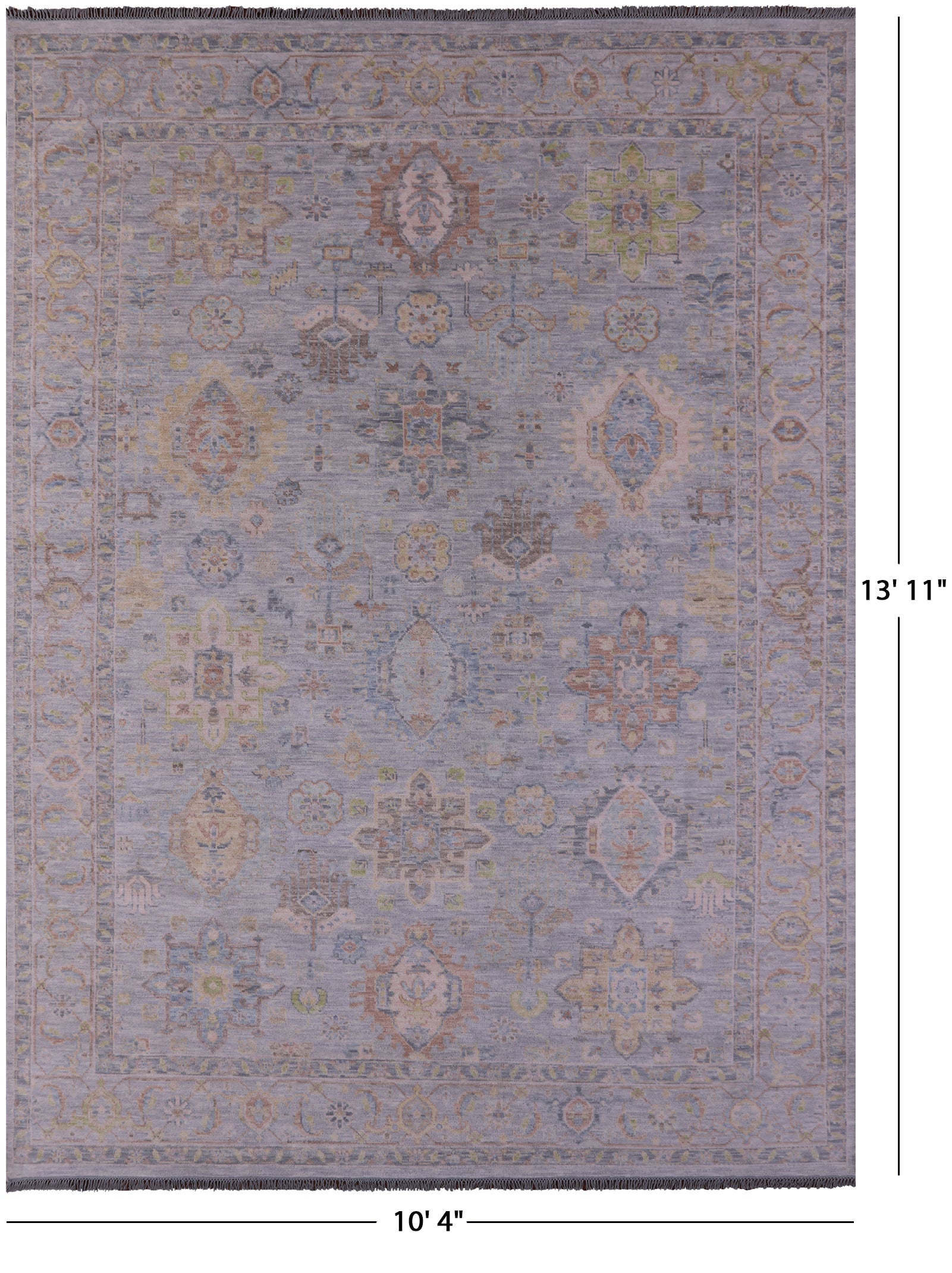 Silver Persian Fine Serapi Hand Knotted Wool Rug - 10' 4" X 13' 11" - Golden Nile