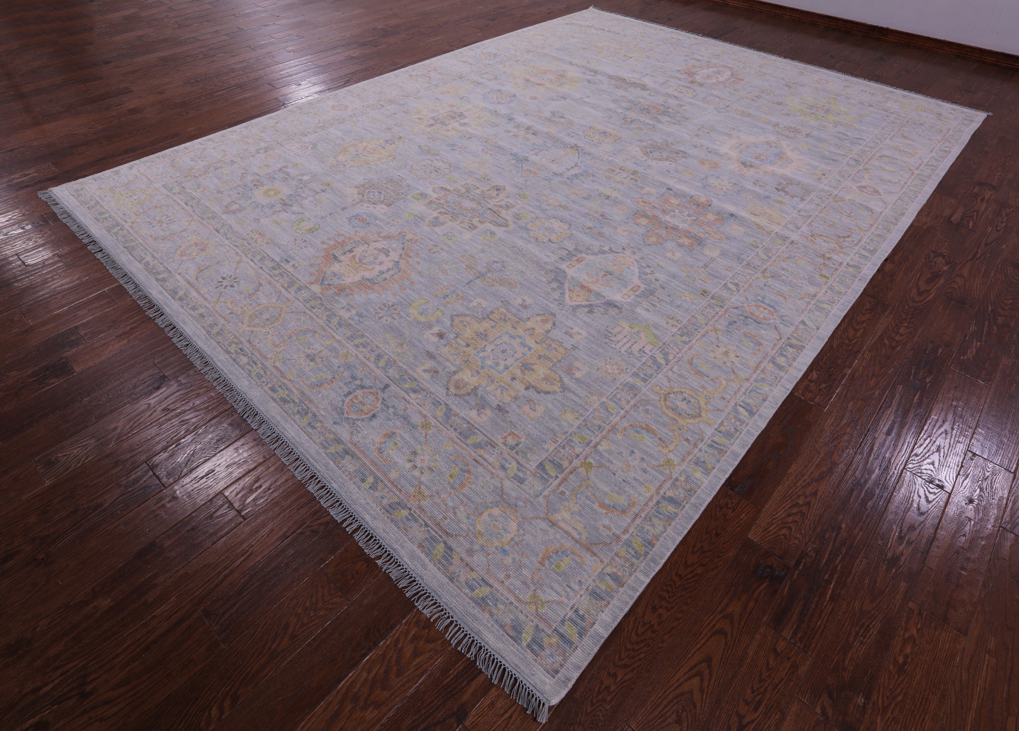 Silver Persian Fine Serapi Hand Knotted Wool Rug - 10' 4" X 13' 11" - Golden Nile