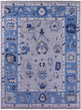 Grey Turkish Oushak Hand Knotted Wool Rug - 10' 2" X 13' 9" - Golden Nile
