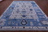 Grey Turkish Oushak Hand Knotted Wool Rug - 10' 2" X 13' 9" - Golden Nile