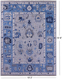 Grey Turkish Oushak Hand Knotted Wool Rug - 10' 2" X 13' 9" - Golden Nile