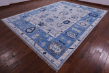 Grey Turkish Oushak Hand Knotted Wool Rug - 10' 2" X 13' 9" - Golden Nile