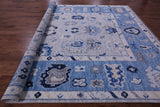Grey Turkish Oushak Hand Knotted Wool Rug - 10' 2" X 13' 9" - Golden Nile