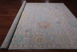 SUPER SALE Silver Turkish Oushak Handmade Wool Rug - 10' 0" X 14' 4"