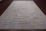 SUPER SALE Silver Turkish Oushak Handmade Wool Rug - 10' 0" X 14' 4"