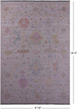 Ivory Turkish Oushak Hand Knotted Wool Rug - 9' 10" X 14' 2" - Golden Nile