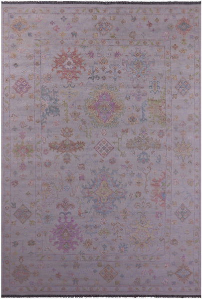Ivory Turkish Oushak Hand Knotted Wool Rug - 9' 10" X 14' 2" - Golden Nile