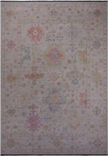 SUPER SALE Ivory Turkish Oushak Hand Knotted Wool Rug - 9' 10" X 14' 2"