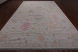 SUPER SALE Ivory Turkish Oushak Hand Knotted Wool Rug - 9' 10" X 14' 2"