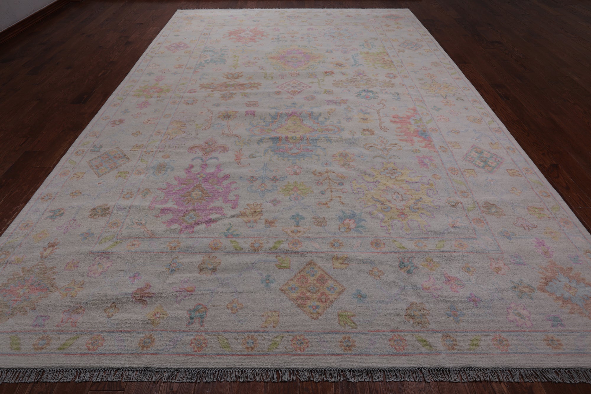 SUPER SALE Ivory Turkish Oushak Hand Knotted Wool Rug - 9' 10" X 14' 2"