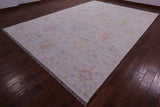 Ivory Turkish Oushak Hand Knotted Wool Rug - 9' 10" X 14' 2" - Golden Nile