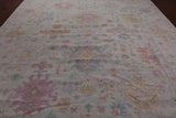 SUPER SALE Ivory Turkish Oushak Hand Knotted Wool Rug - 9' 10" X 14' 2"