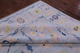 Light Blue Turkish Oushak Hand Knotted Wool Rug - 9' 10" X 13' 11" - Golden Nile