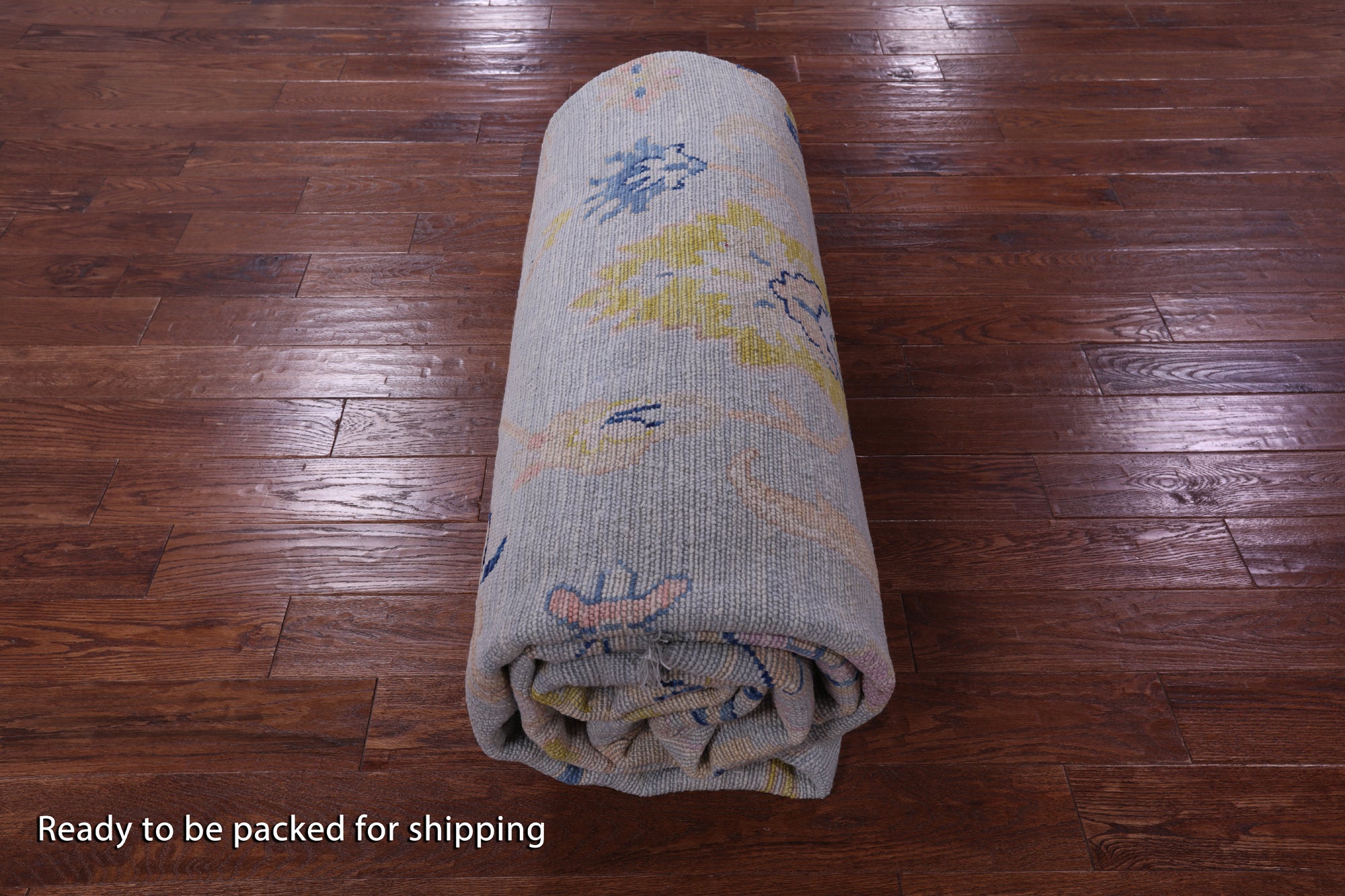 Light Blue Turkish Oushak Hand Knotted Wool Rug - 9' 10" X 13' 11" - Golden Nile