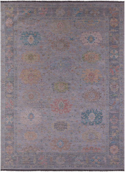 Grey Turkish Oushak Hand Knotted Wool Rug - 10' 2" X 14' 2" - Golden Nile