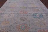Grey Turkish Oushak Hand Knotted Wool Rug - 10' 2" X 14' 2" - Golden Nile