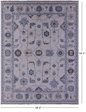 Grey Turkish Oushak Hand Knotted Wool Rug - 10' 3" X 14' 1" - Golden Nile