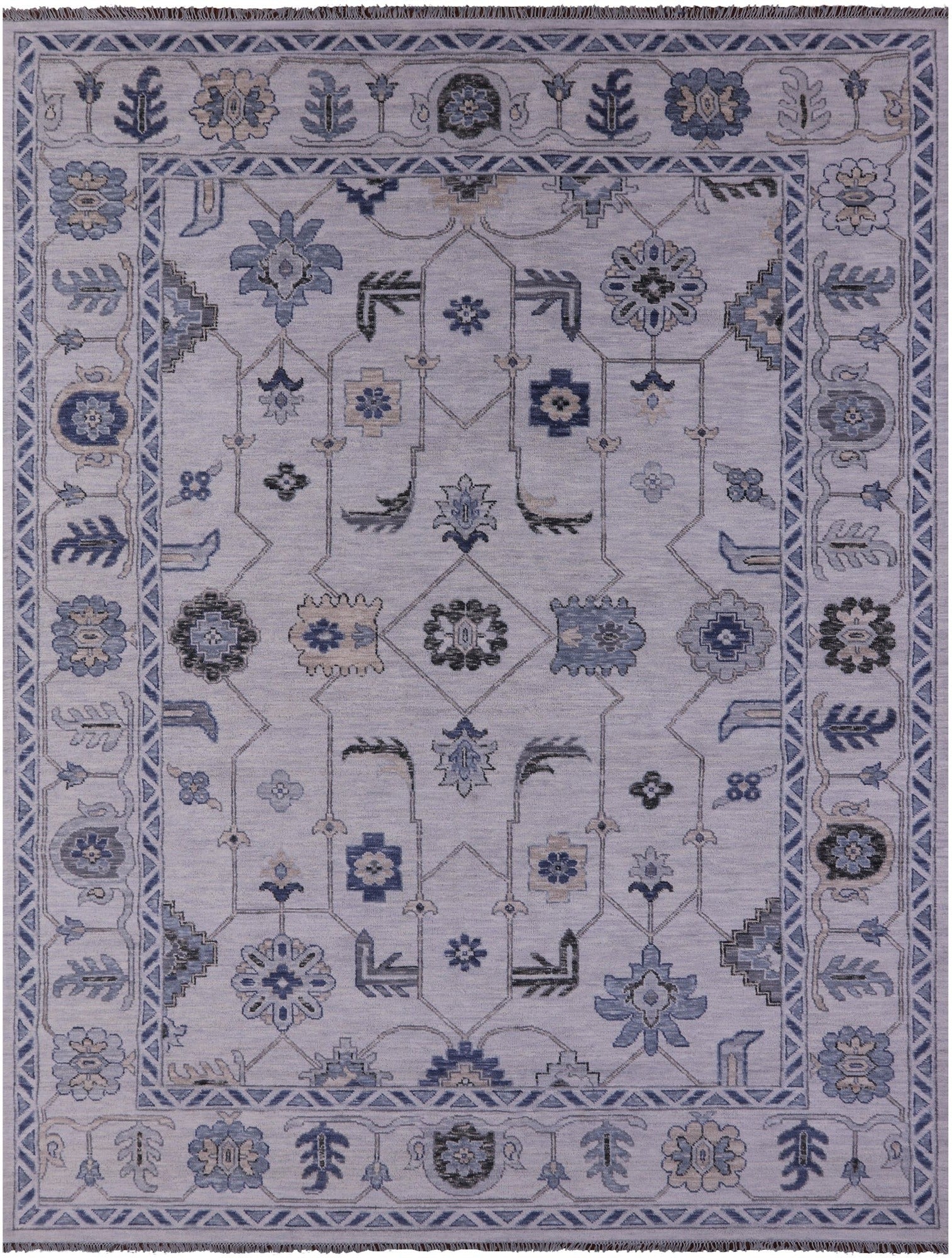 Grey Turkish Oushak Hand Knotted Wool Rug - 10' 3" X 14' 1" - Golden Nile