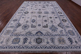 Grey Turkish Oushak Hand Knotted Wool Rug - 10' 3" X 14' 1" - Golden Nile