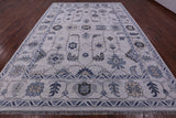 Grey Turkish Oushak Hand Knotted Wool Rug - 10' 3" X 14' 1" - Golden Nile