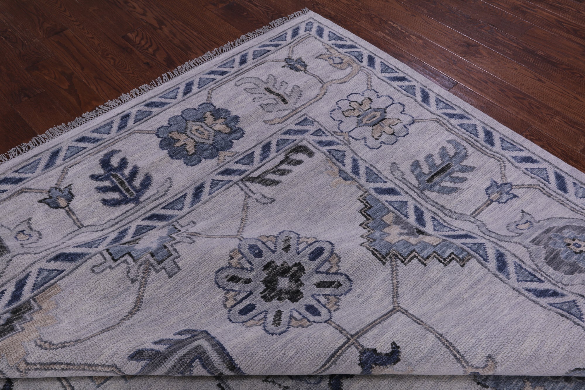 Grey Turkish Oushak Hand Knotted Wool Rug - 10' 3" X 14' 1" - Golden Nile