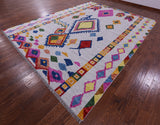 Silver Tribal Moroccan Handmade Wool Rug - 10' 2" X 13' 4" - Golden Nile