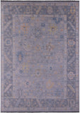 Silver Turkish Oushak Hand Knotted Wool Rug - 10' 2" X 14' 2" - Golden Nile