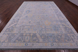 Silver Turkish Oushak Hand Knotted Wool Rug - 10' 2" X 14' 2" - Golden Nile