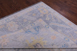 Silver Turkish Oushak Hand Knotted Wool Rug - 10' 2" X 14' 2" - Golden Nile