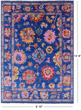 Blue Turkish Oushak Hand Knotted Wool Rug - 9' 10" X 13' 8" - Golden Nile
