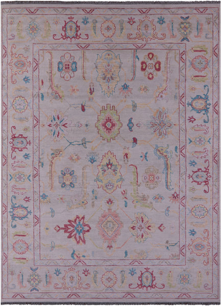 Ivory Turkish Oushak Hand Knotted Wool Rug - 9' 11" X 13' 10" - Golden Nile