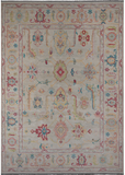 SUPER SALE Ivory Turkish Oushak Hand Knotted Wool Rug - 9' 11" X 13' 10"