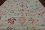 SUPER SALE Ivory Turkish Oushak Hand Knotted Wool Rug - 9' 11" X 13' 10"